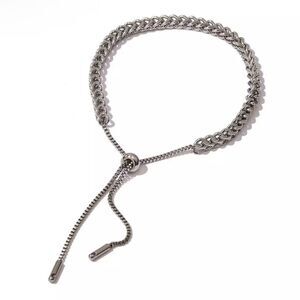 New Stainless Steel Minimalist Silver Delicate Bracelet  7”+3” inch extension